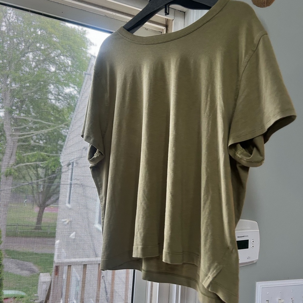 Olive Green -lululemon -boxy tee (slightly cropped)